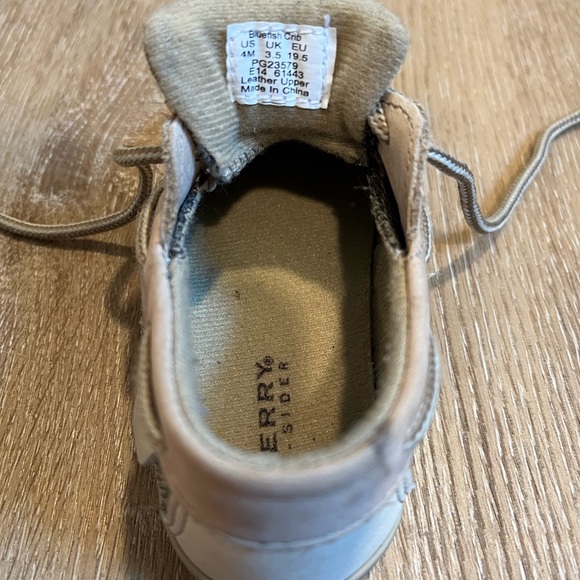 🛥SPERRY Top Sider Leather Boat Shoe - Size 4 Bluefish Crib - Picture 5 of 6